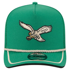 Philadelphia Eagles New Era Vintage Team Rope A-Frame Trucker 9FIFTY Snapback Hat - Kelly Green - NFL