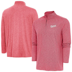 Detroit Red Wings Antigua 2025 NHL Stadium Series Hunk Quarter-Zip Jacket - Heather Red | NHL Clearance