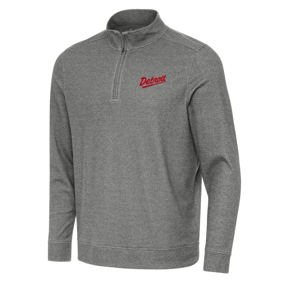 Detroit Red Wings Antigua 2025 NHL Stadium Series Subtle Quarter-Zip Top - Heather Black | NHL sale