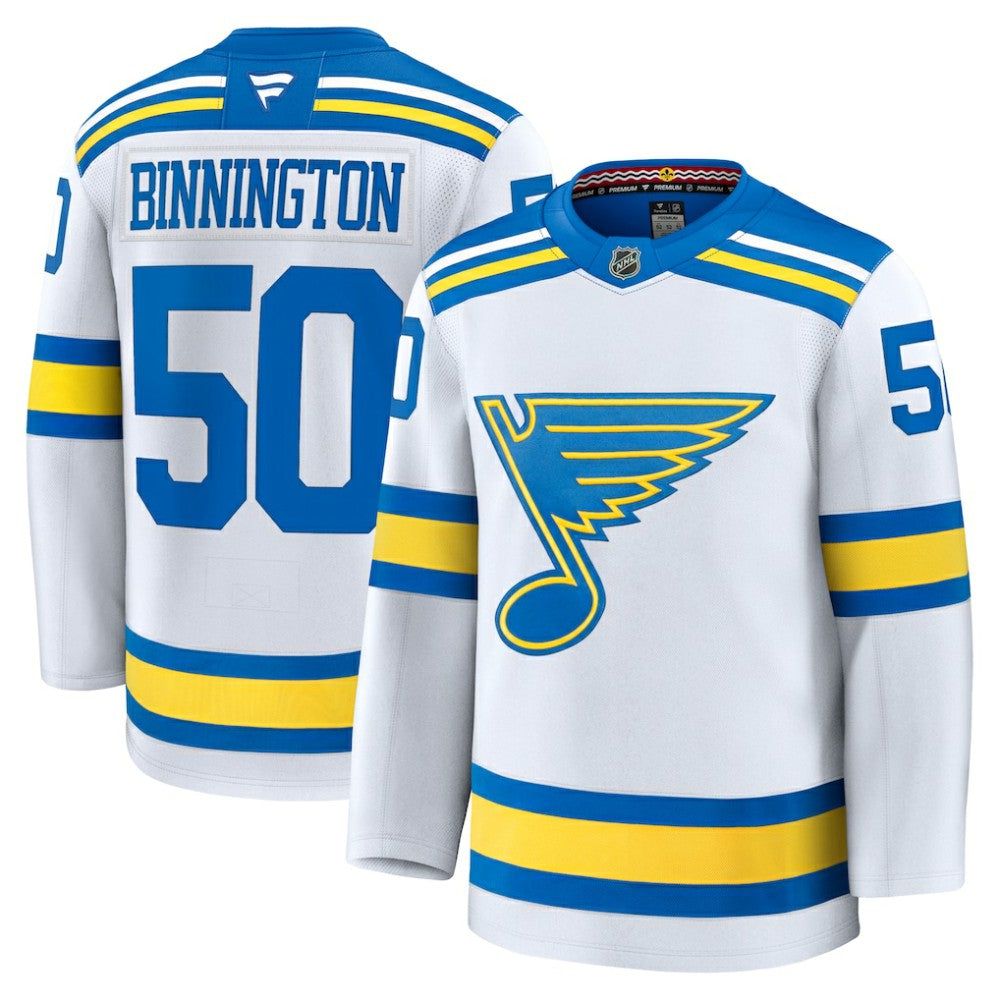 Jordan Binnington St. Louis Blues Fanatics Away Premium Player Jersey - White | Fanatics discount