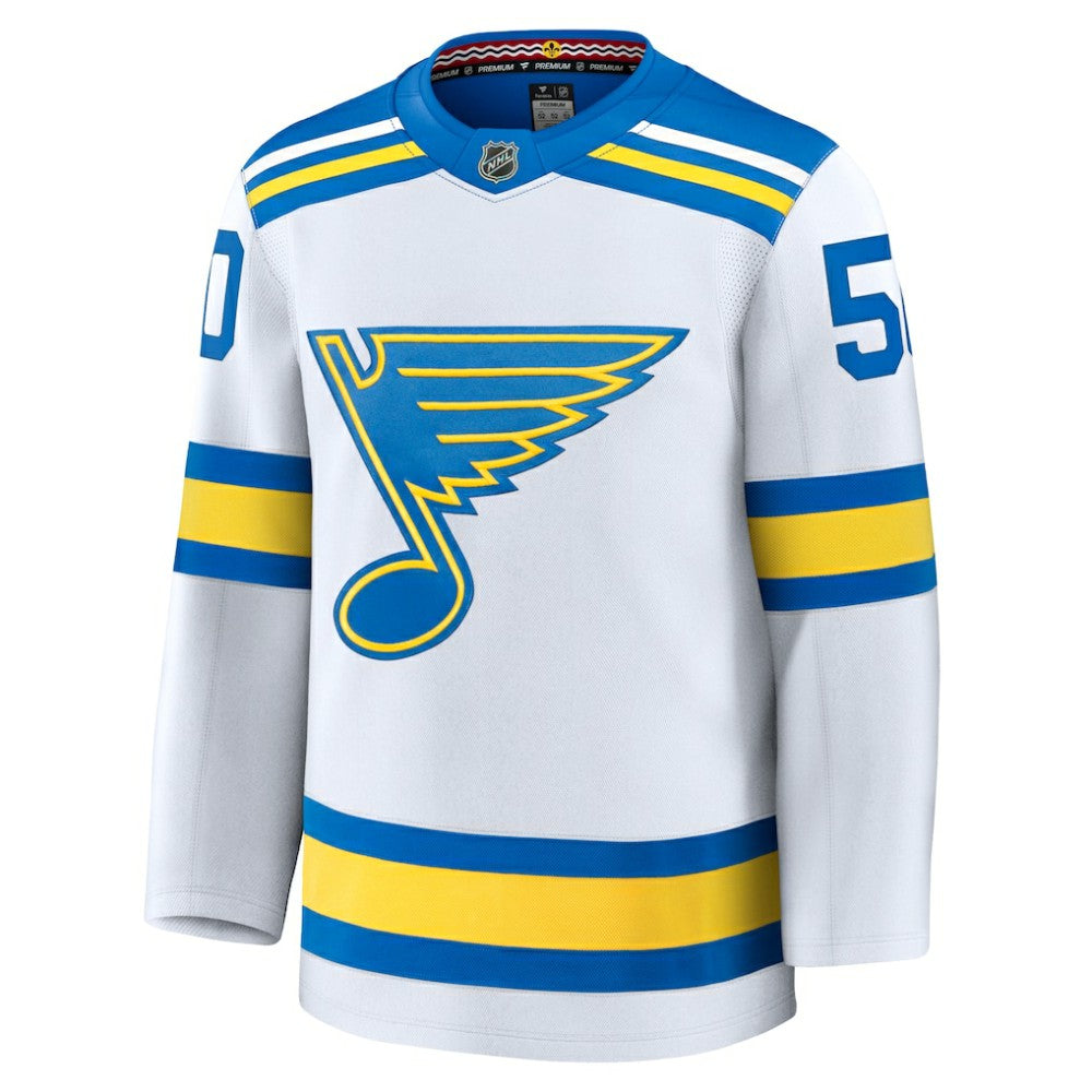 Jordan Binnington St. Louis Blues Fanatics Away Premium Player Jersey - White | Fanatics discount