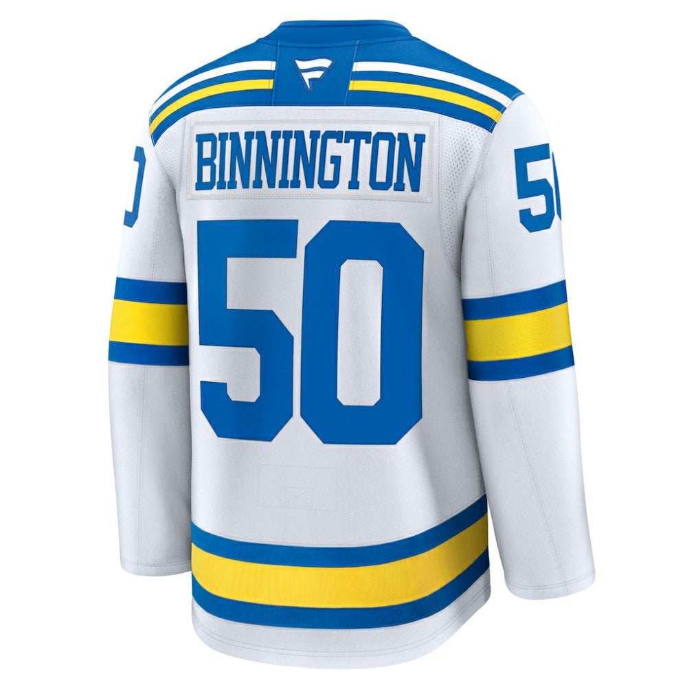 Jordan Binnington St. Louis Blues Fanatics Away Premium Player Jersey - White | Fanatics discount