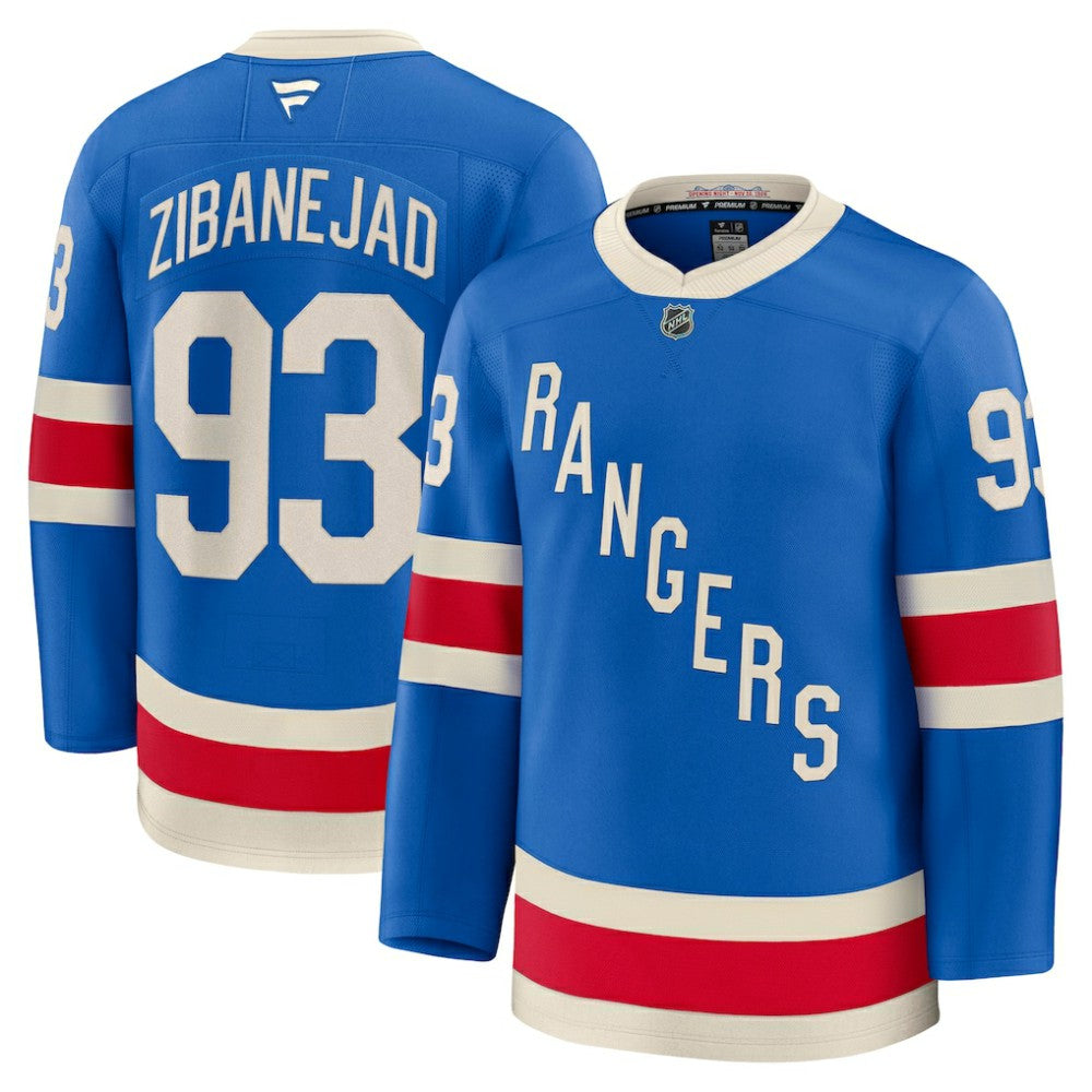 Mika Zibanejad New York Rangers Fanatics Centennial Premium Jersey - Blue | Fanatics Lifestyle