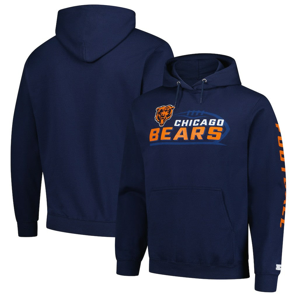 Chicago Bears Starter Vintage Pullover Hoodie - Navy - NFL