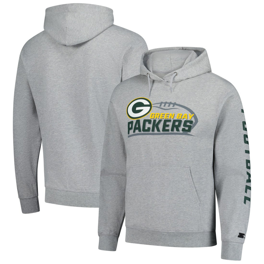 Green Bay Packers Starter Vintage Pullover Hoodie - Heather Gray - NFL