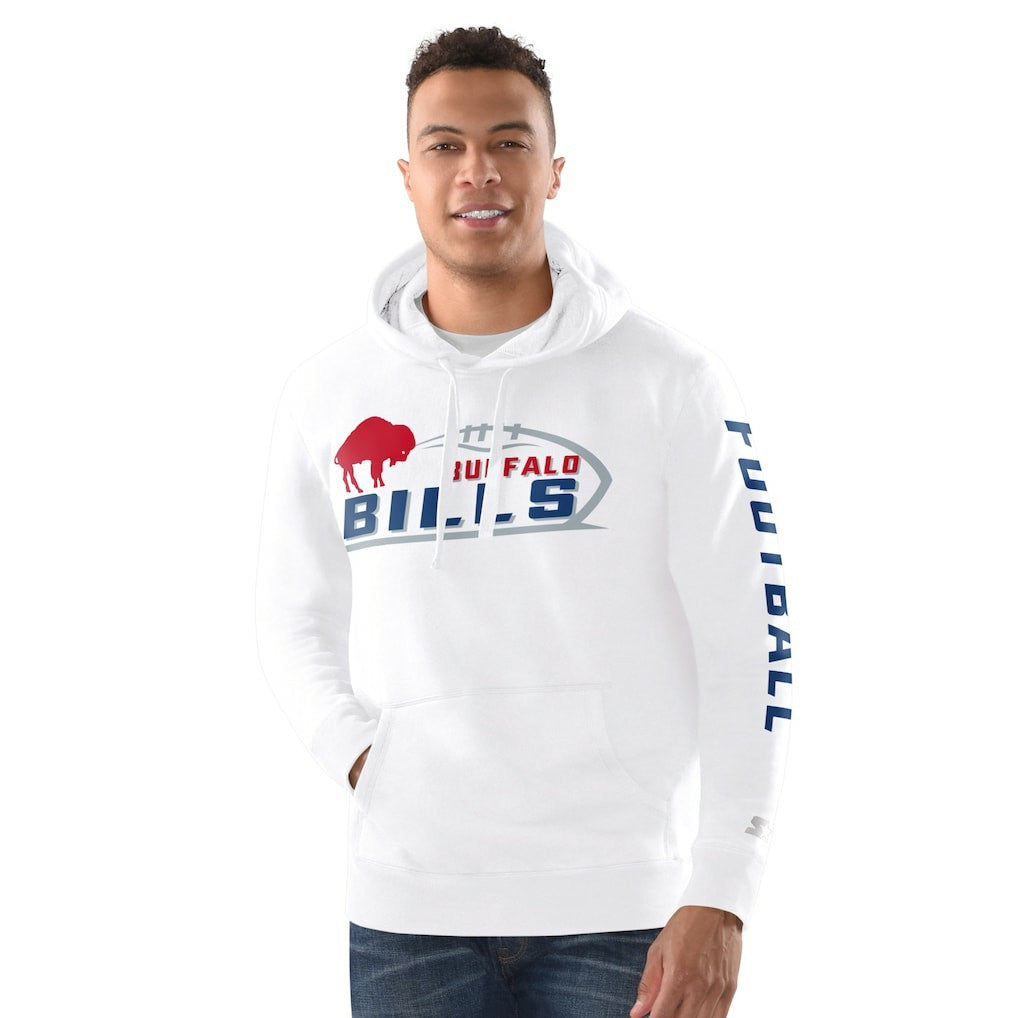 Buffalo Bills Starter Vintage Pullover Hoodie - White - NFL