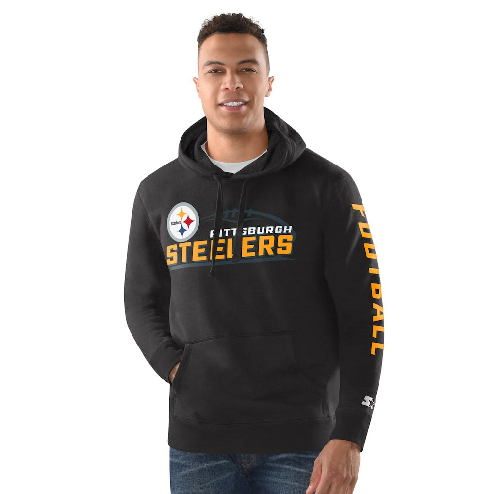 Pittsburgh Steelers Starter Vintage Pullover Hoodie - Heather Gray - NFL