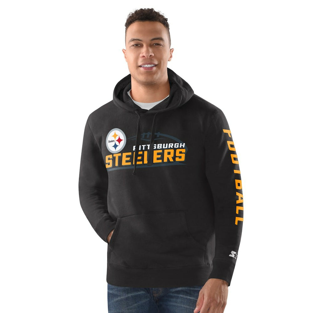 Pittsburgh Steelers Starter Vintage Pullover Hoodie - Heather Gray - NFL