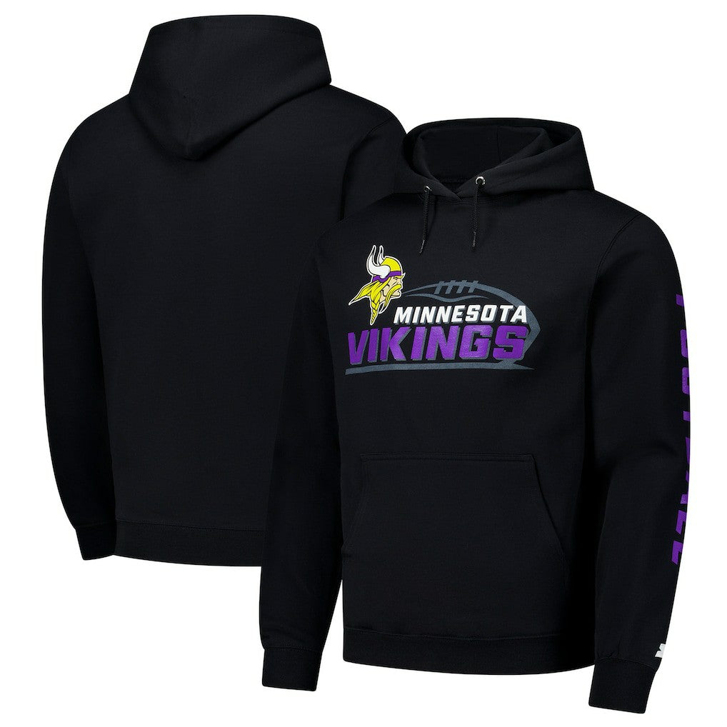 Minnesota Vikings Starter Vintage Pullover Hoodie - Black - NFL