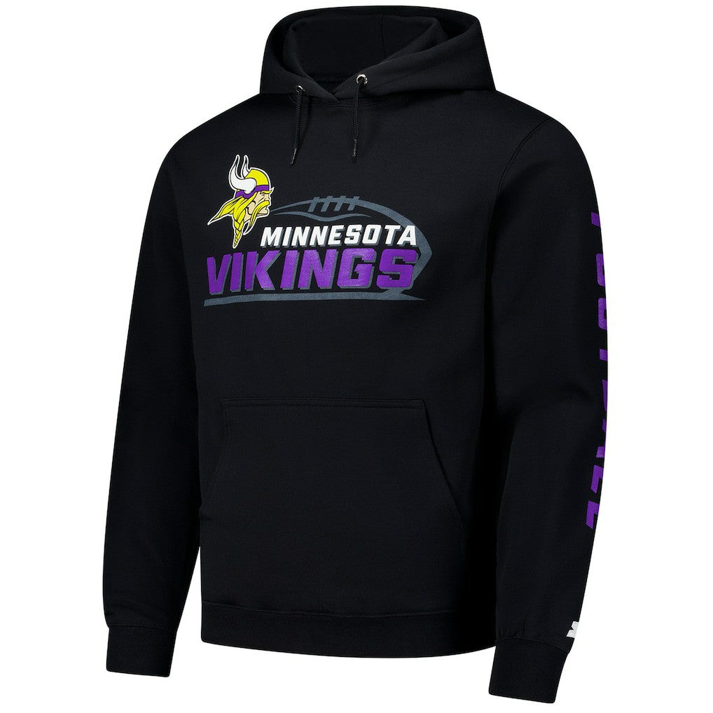 Minnesota Vikings Starter Vintage Pullover Hoodie - Black - NFL