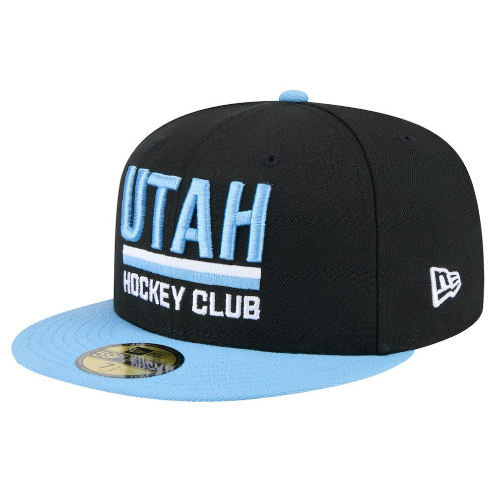 Utah Mammoth New Era Lockup 1st Season 59FIFTY Fitted Hat - Black/Light Blue | New Era Lifestyle