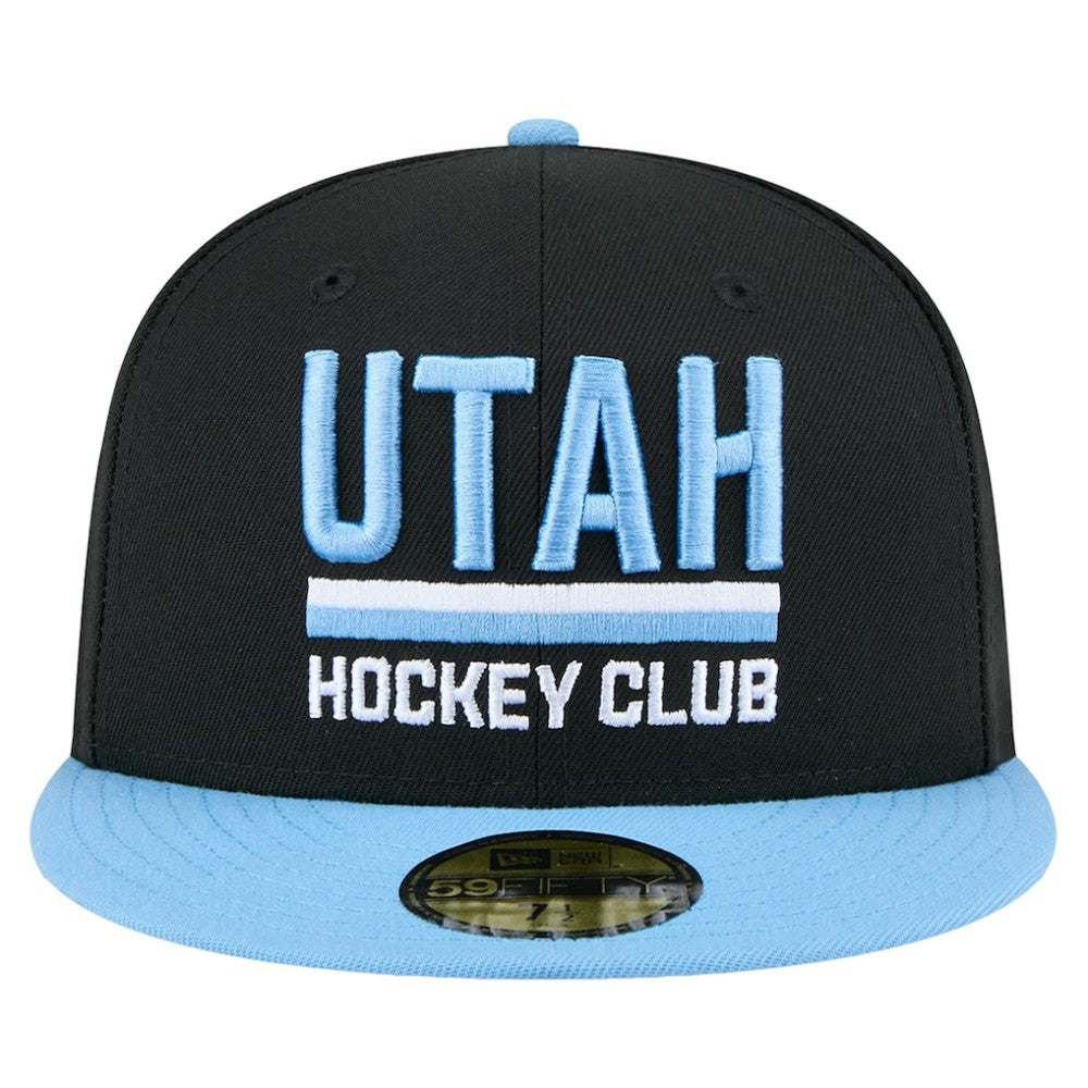 Utah Mammoth New Era Lockup 1st Season 59FIFTY Fitted Hat - Black/Light Blue | New Era Lifestyle