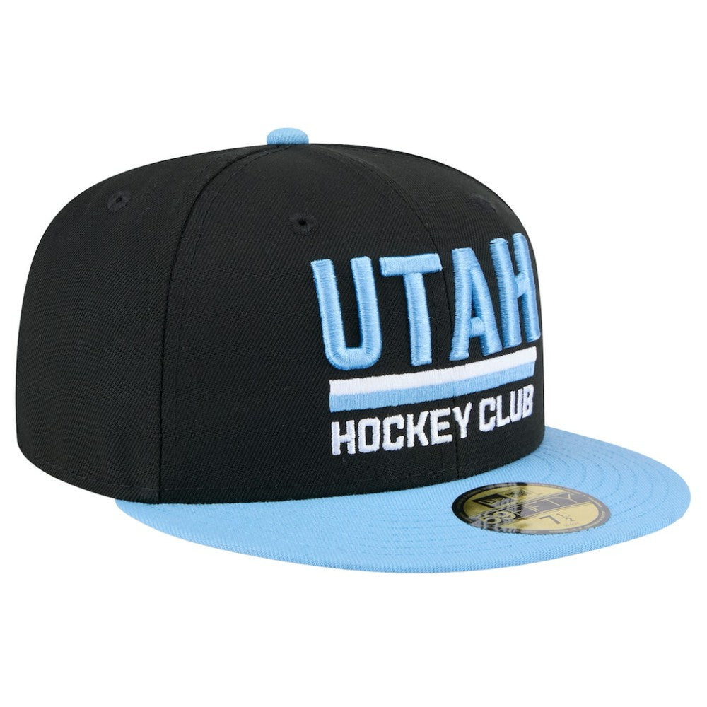 Utah Mammoth New Era Lockup 1st Season 59FIFTY Fitted Hat - Black/Light Blue | New Era Lifestyle