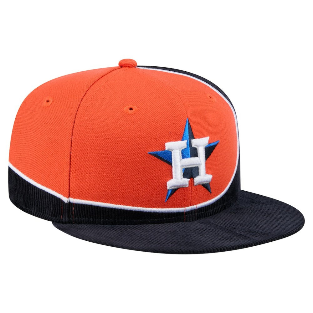Houston Astros New Era Retro Split Corduroy Snapback Hat Discount