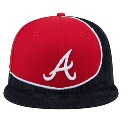 Atlanta Braves New Era Retro Split Corduroy Snapback Hat Discount