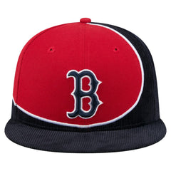Boston Red Sox New Era Retro Split Corduroy Snapback Hat Outlet