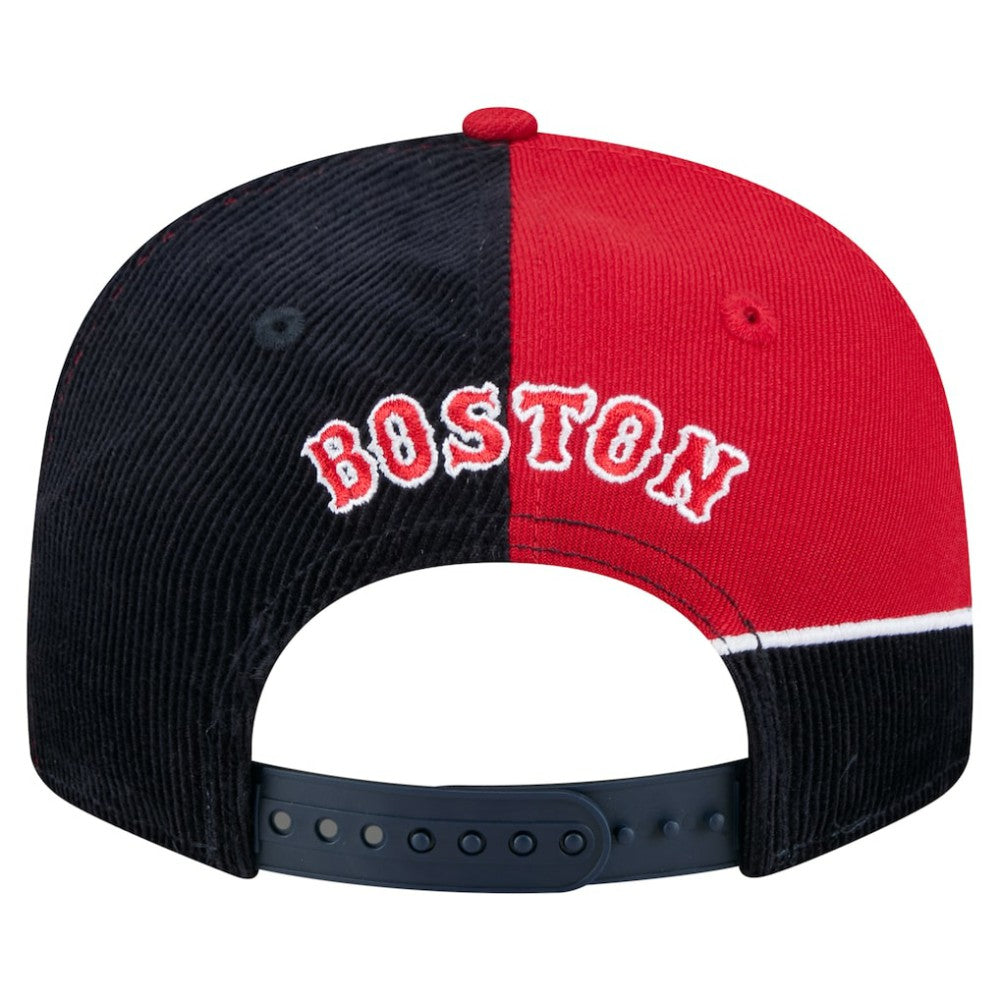 Boston Red Sox New Era Retro Split Corduroy Snapback Hat Outlet