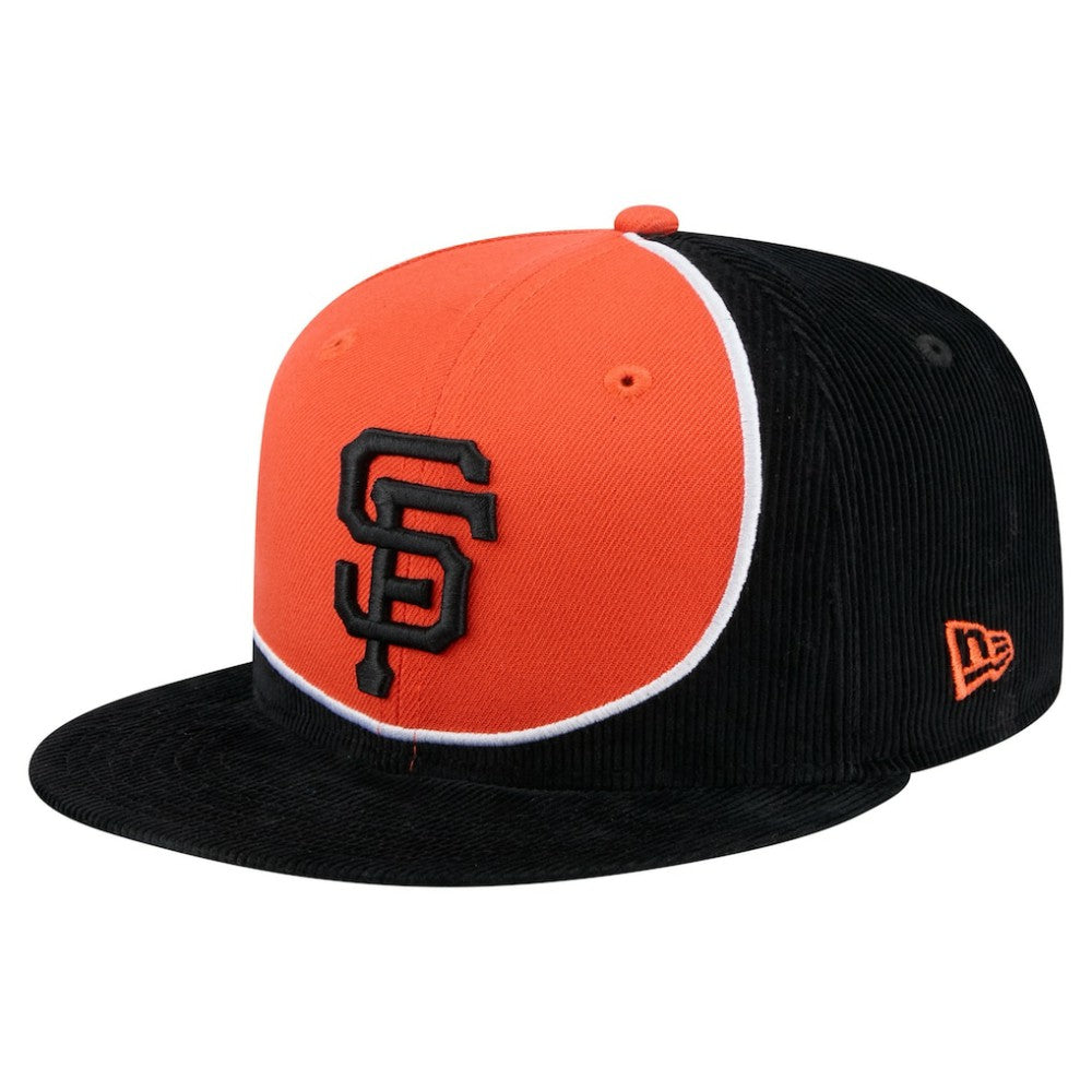 San Francisco Giants New Era Retro Split Corduroy Snapback Hat Outlet