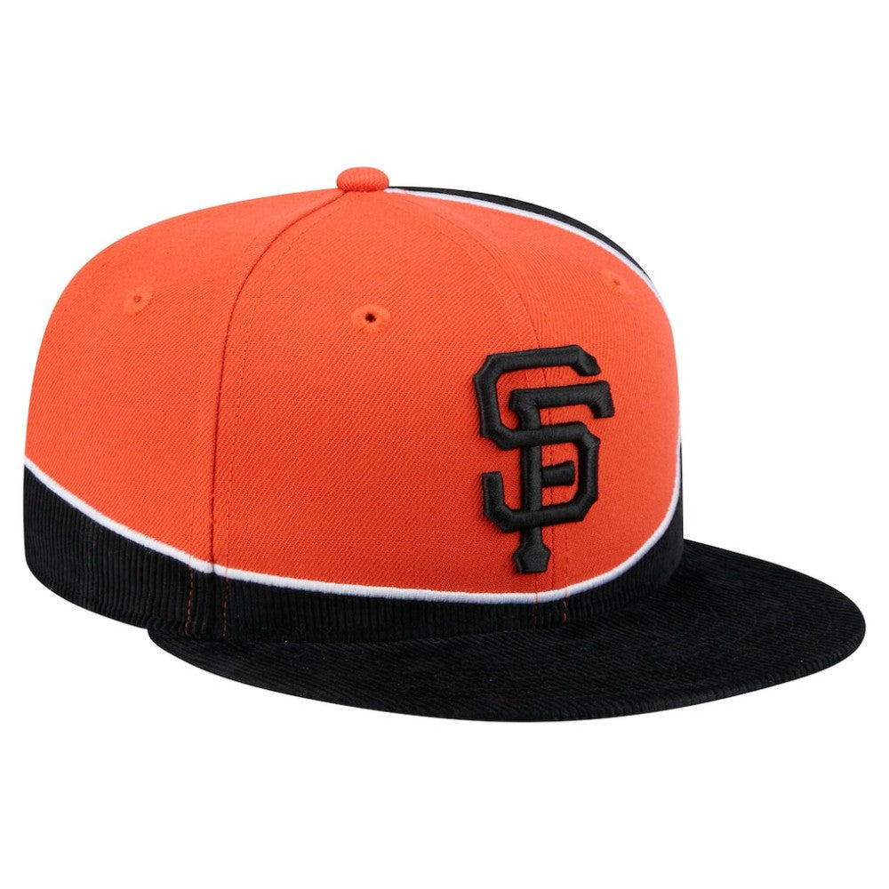 San Francisco Giants New Era Retro Split Corduroy Snapback Hat Outlet