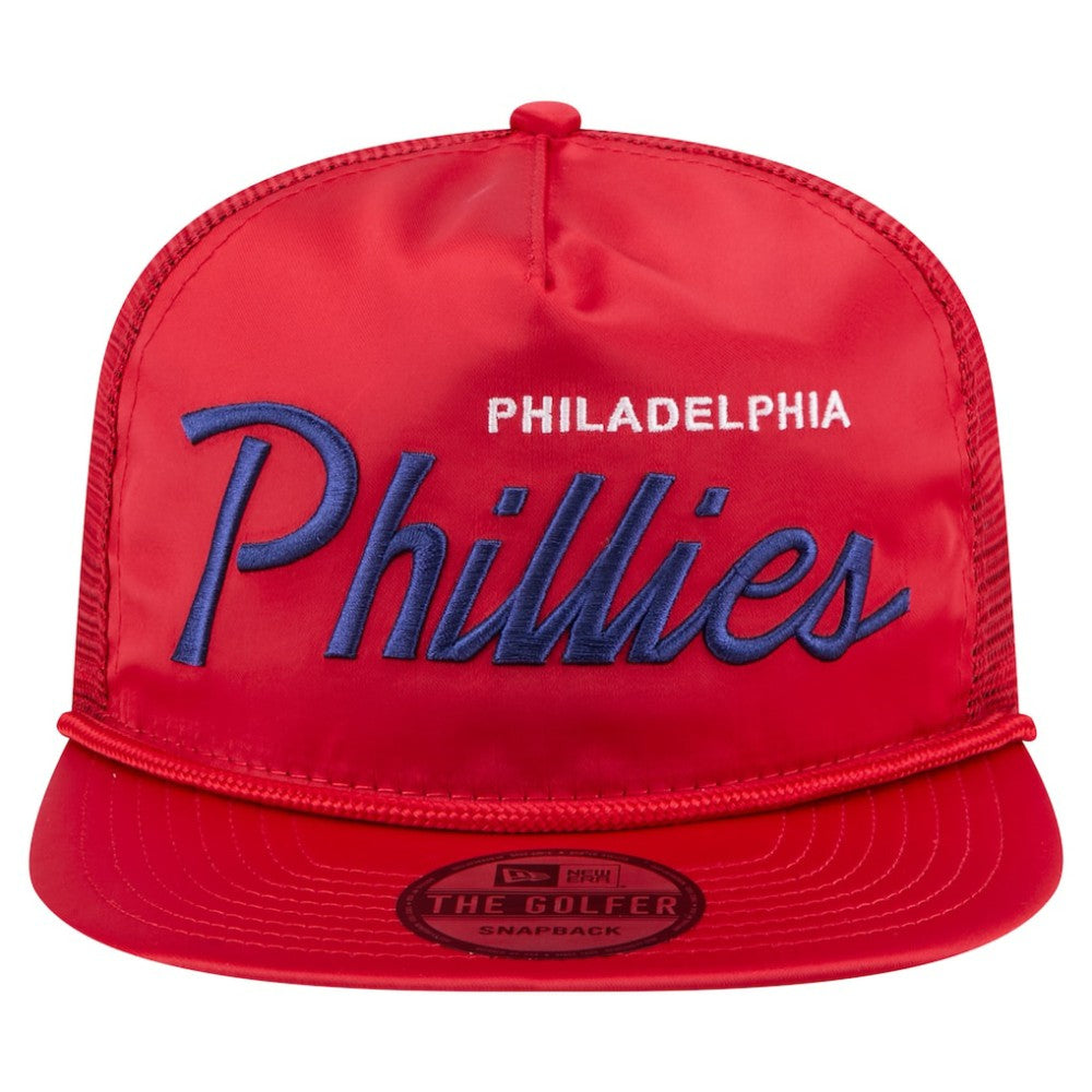 Philadelphia Phillies New Era Retro Satin Script Golfer Adjustable Hat Sale