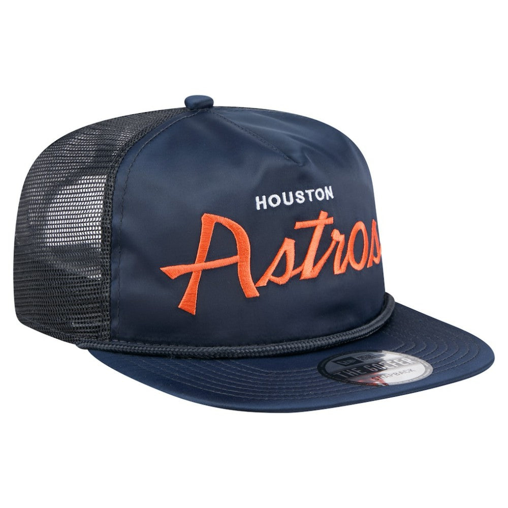 Houston Astros New Era Retro Satin Script Golfer Adjustable Hat Online