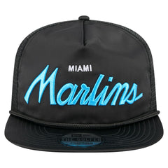 Miami Marlins New Era Retro Satin Script Golfer Adjustable Hat for sale
