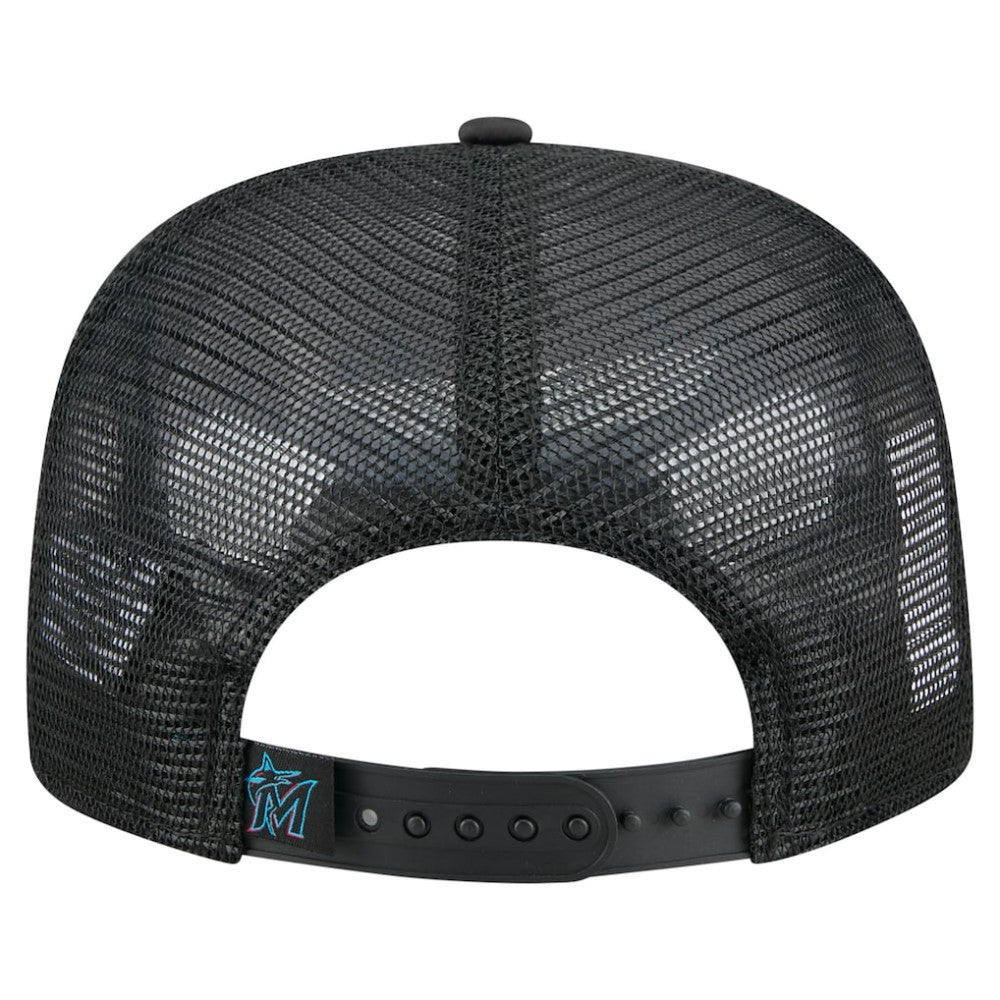 Miami Marlins New Era Retro Satin Script Golfer Adjustable Hat for sale