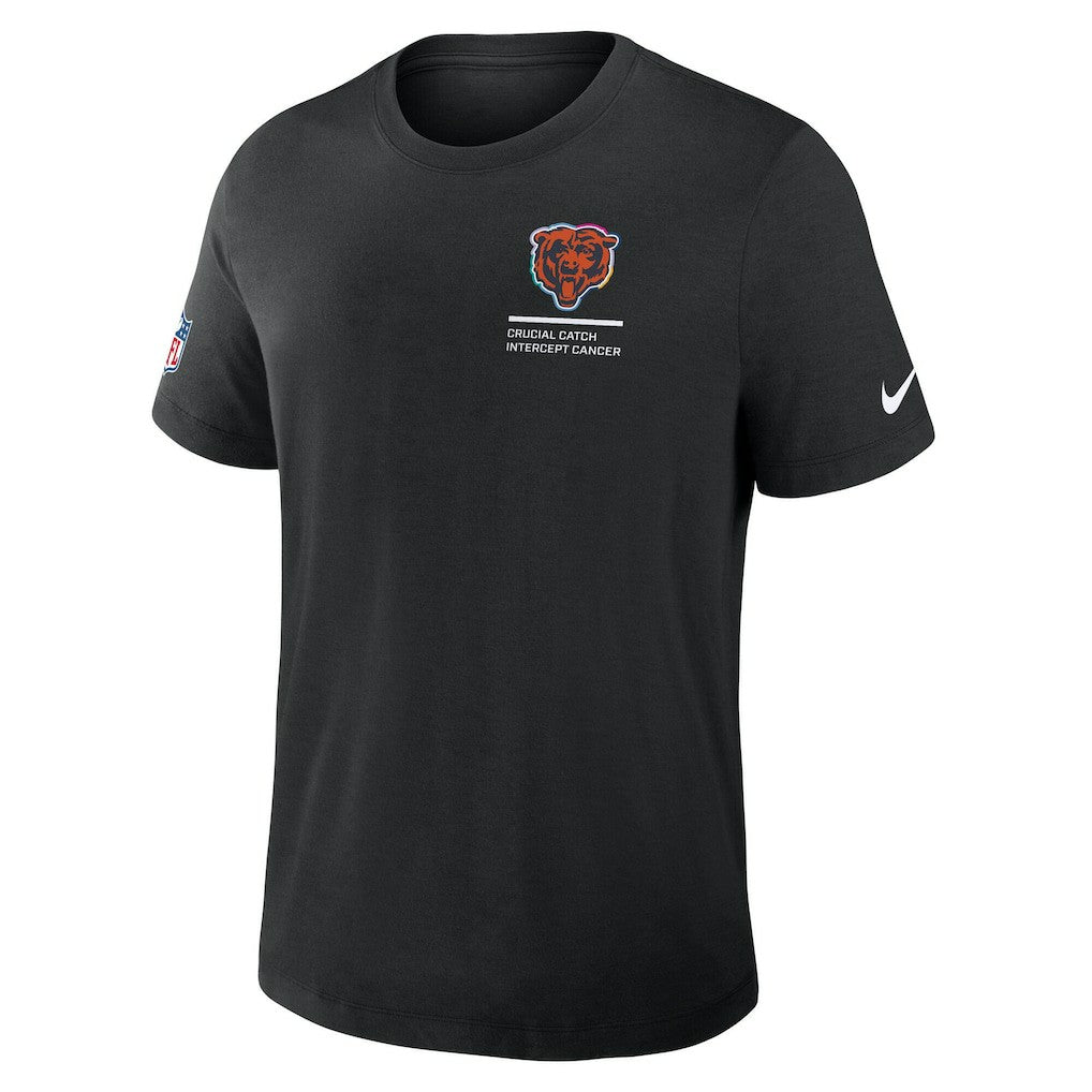 Chicago Bears Tall 2025 NFL Crucial Catch Tri-Blend Dri-FIT T-Shirt - Black - Nike