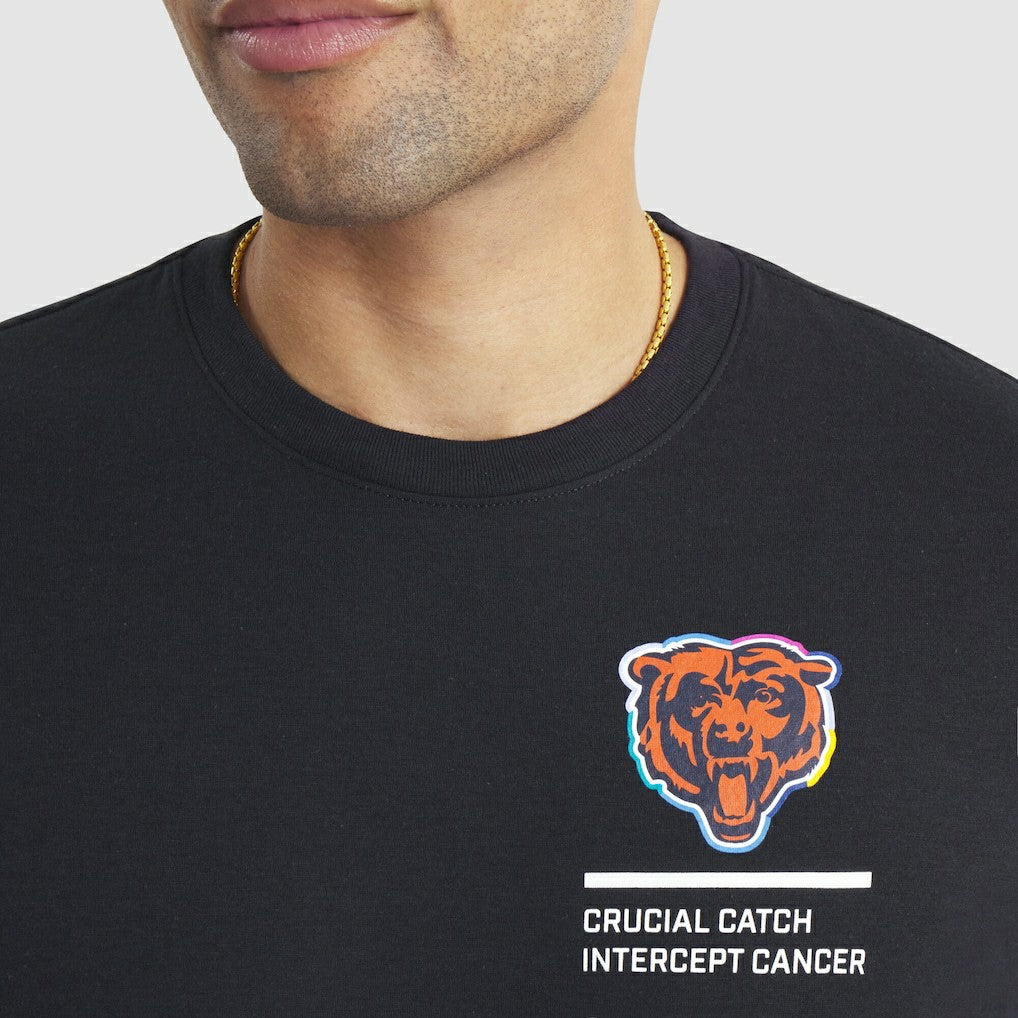 Chicago Bears Tall 2025 NFL Crucial Catch Tri-Blend Dri-FIT T-Shirt - Black - Nike