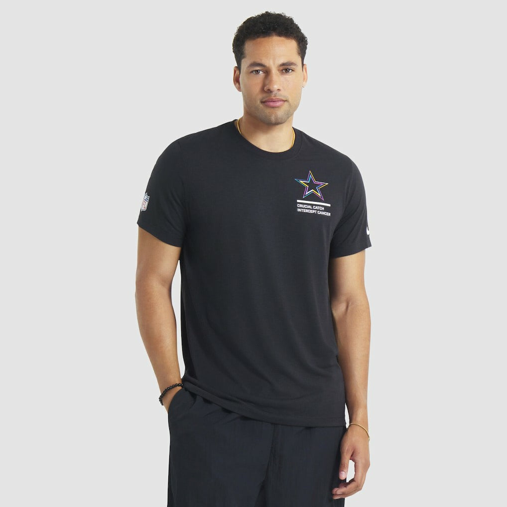 Dallas Cowboys Tall 2025 NFL Crucial Catch Tri-Blend Dri-FIT T-Shirt - Black - Nike