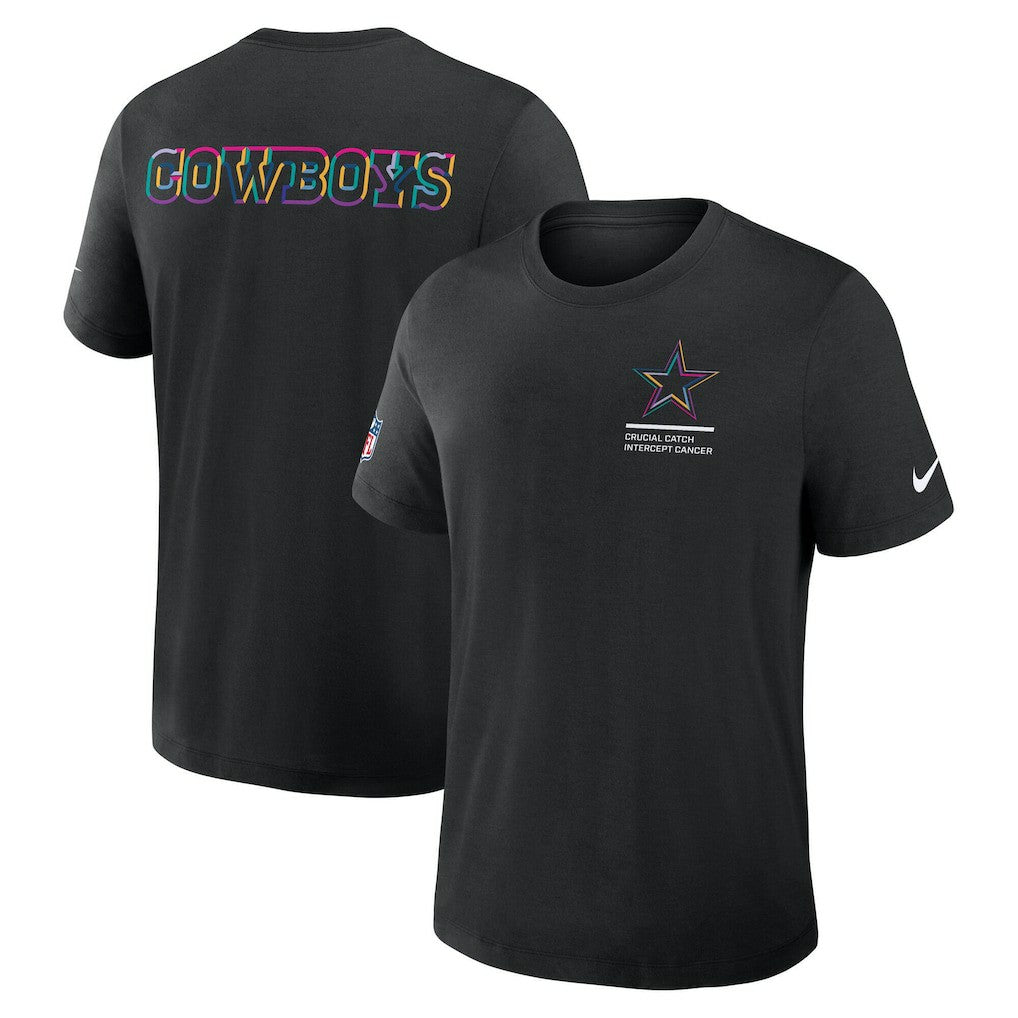 Dallas Cowboys Tall 2025 NFL Crucial Catch Tri-Blend Dri-FIT T-Shirt - Black - Nike