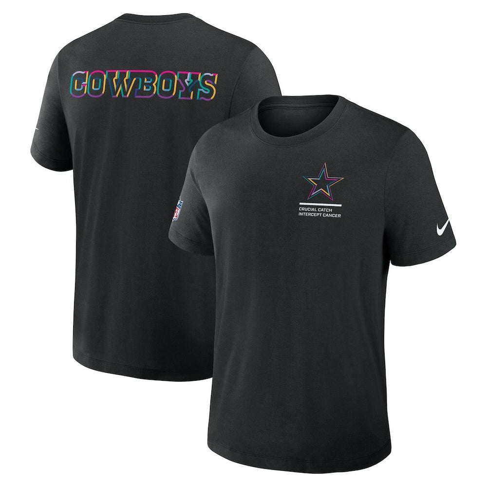 Dallas Cowboys Tall 2025 NFL Crucial Catch Tri-Blend Dri-FIT T-Shirt - Black - Nike