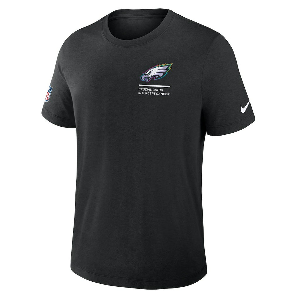 Philadelphia Eagles Tall 2025 NFL Crucial Catch Tri-Blend Dri-FIT T-Shirt - Black - Nike