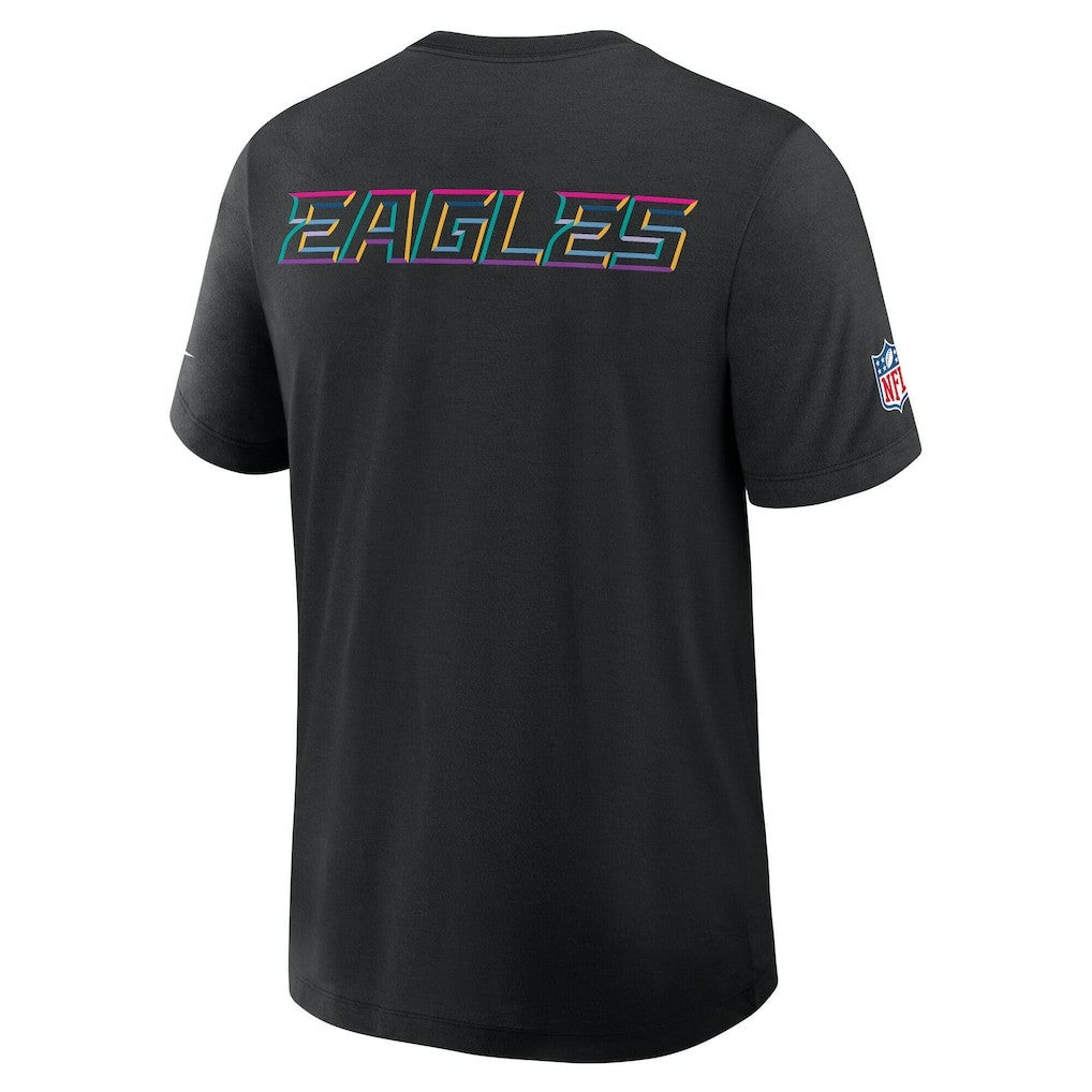 Philadelphia Eagles Tall 2025 NFL Crucial Catch Tri-Blend Dri-FIT T-Shirt - Black - Nike