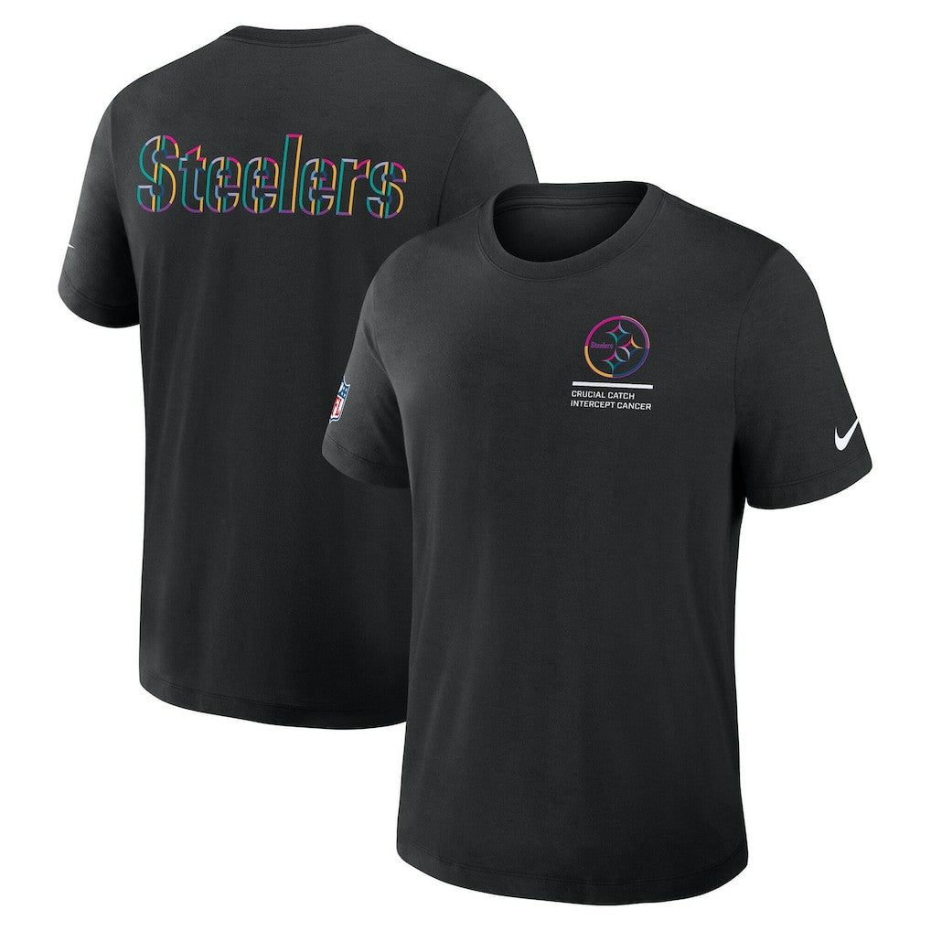 Pittsburgh Steelers Tall 2025 NFL Crucial Catch Tri-Blend Dri-FIT T-Shirt - Black - Nike