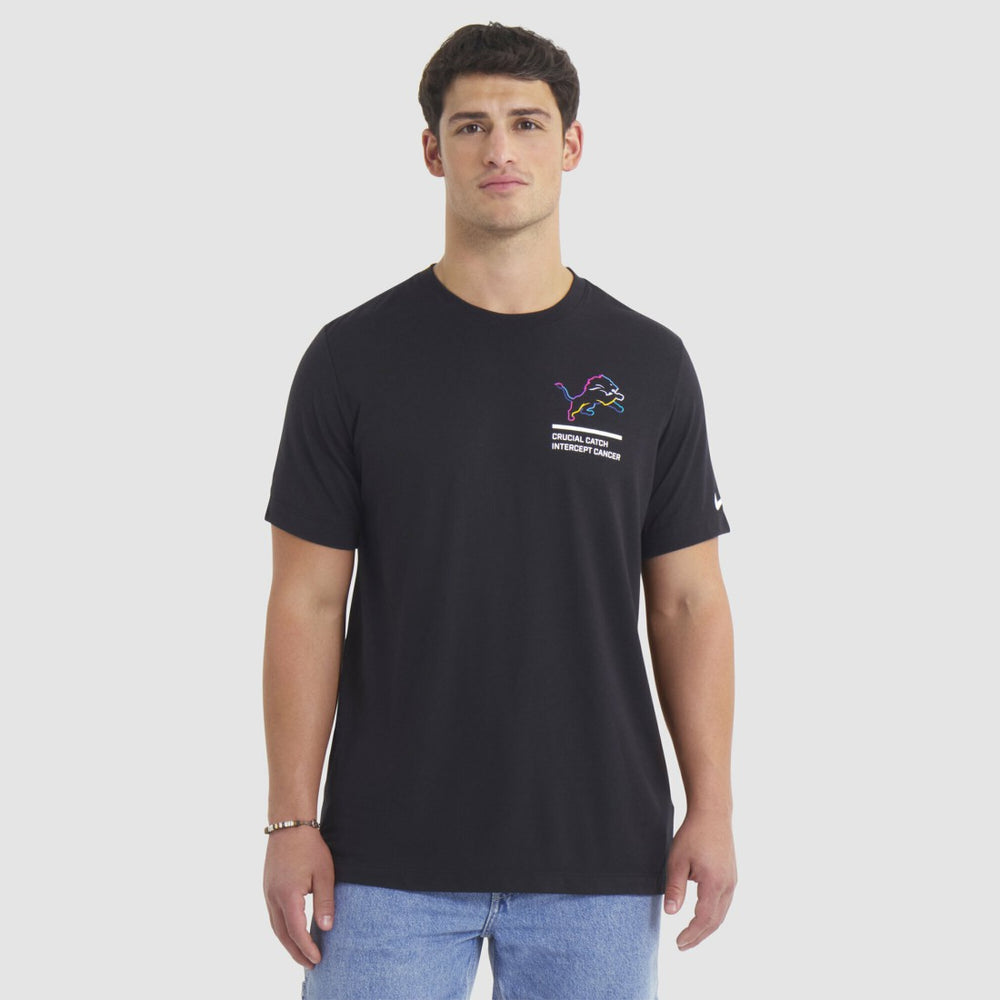 Detroit Lions Tall 2025 NFL Crucial Catch Tri-Blend Dri-FIT T-Shirt - Black - Nike