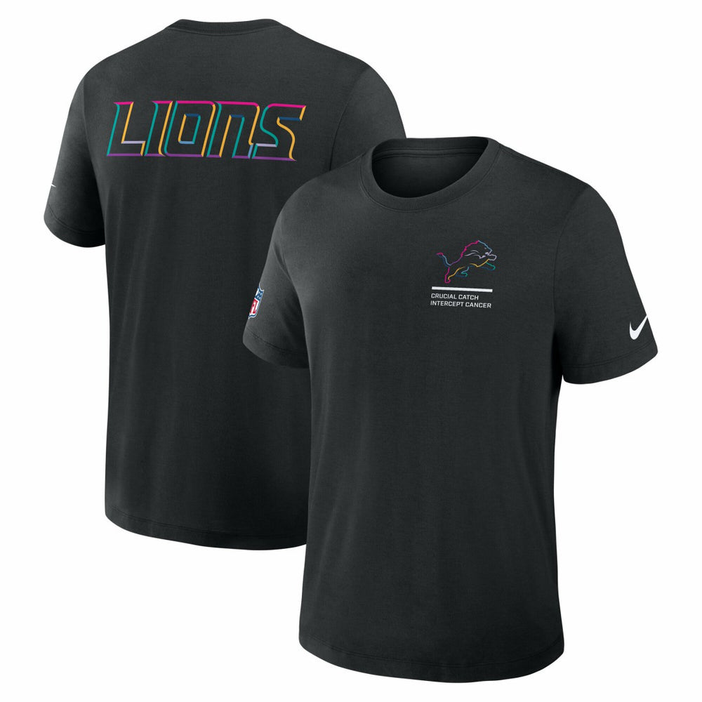 Detroit Lions Tall 2025 NFL Crucial Catch Tri-Blend Dri-FIT T-Shirt - Black - Nike