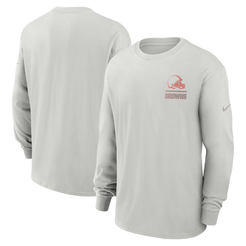 Cleveland Browns Essential Heavy Max90 Long Sleeve T-Shirt - Gray - Nike