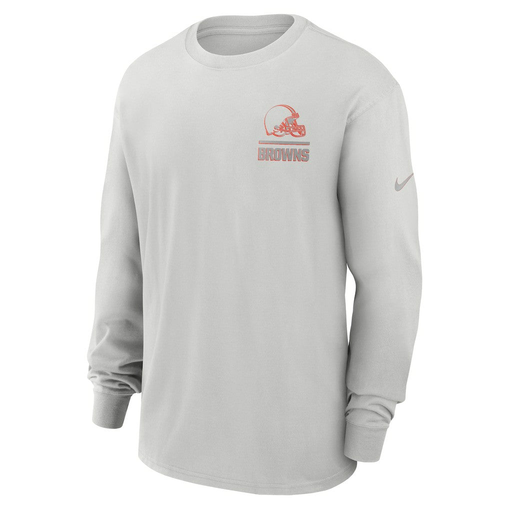 Cleveland Browns Essential Heavy Max90 Long Sleeve T-Shirt - Gray - Nike