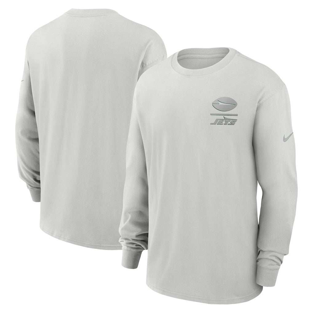 New York Jets Essential Heavy Max90 Long Sleeve T-Shirt - Gray - Nike