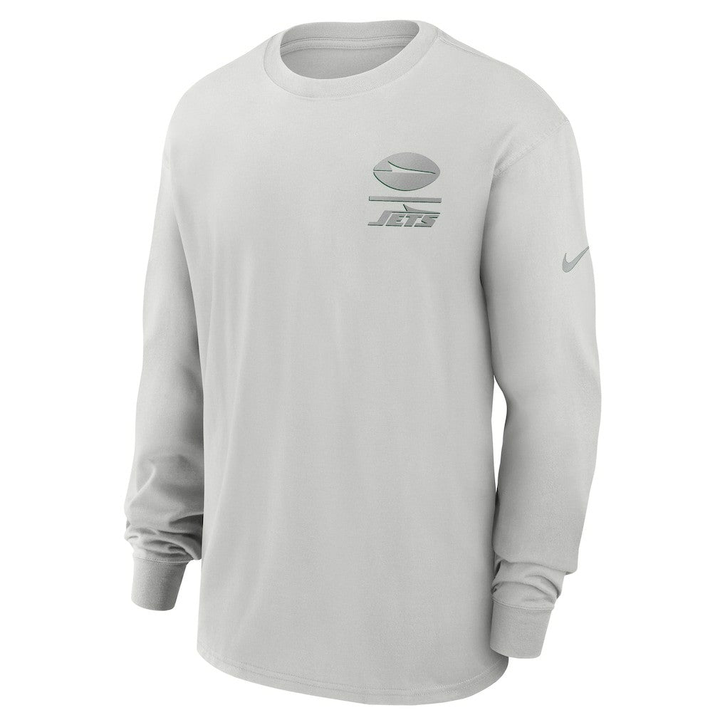 New York Jets Essential Heavy Max90 Long Sleeve T-Shirt - Gray - Nike