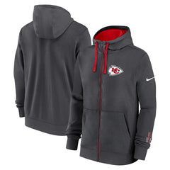 Kansas City Chiefs Primetime Club Full-Zip Hoodie - Anthracite - Nike