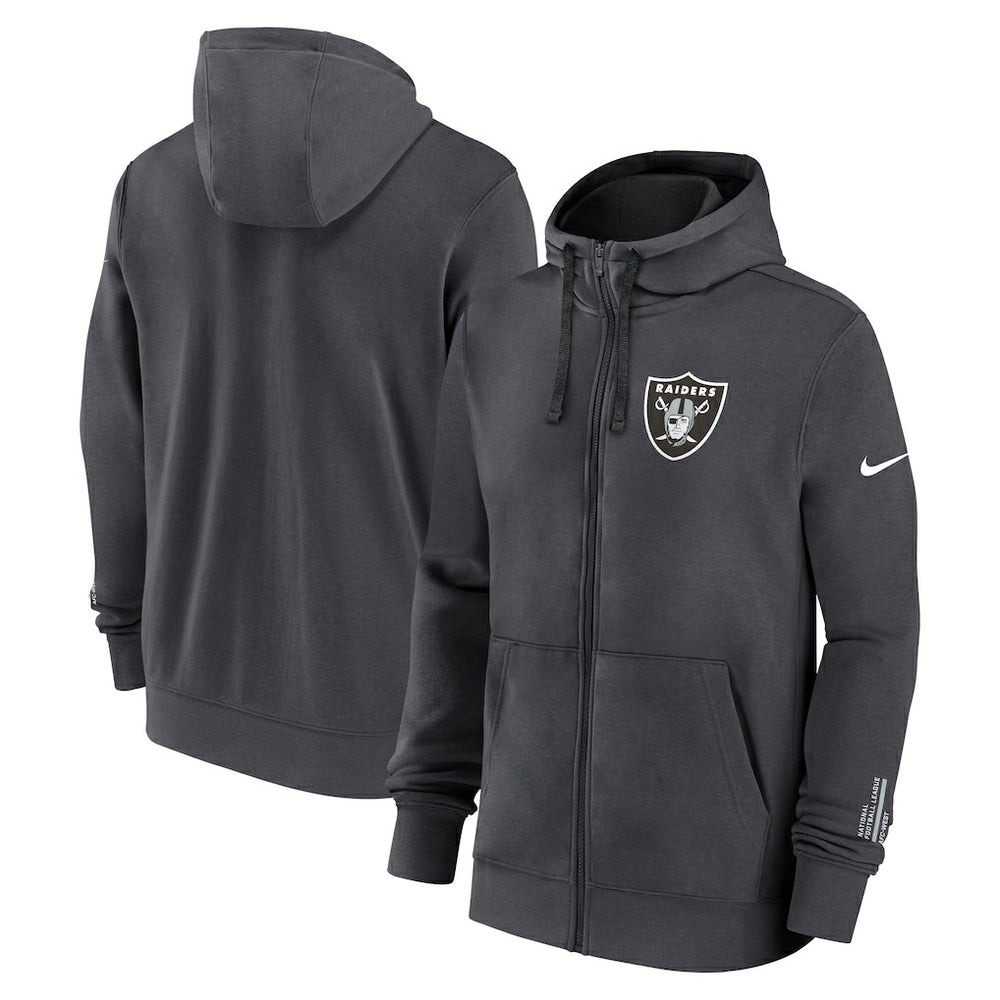 Las Vegas Raiders Primetime Club Full-Zip Hoodie - Anthracite - Nike