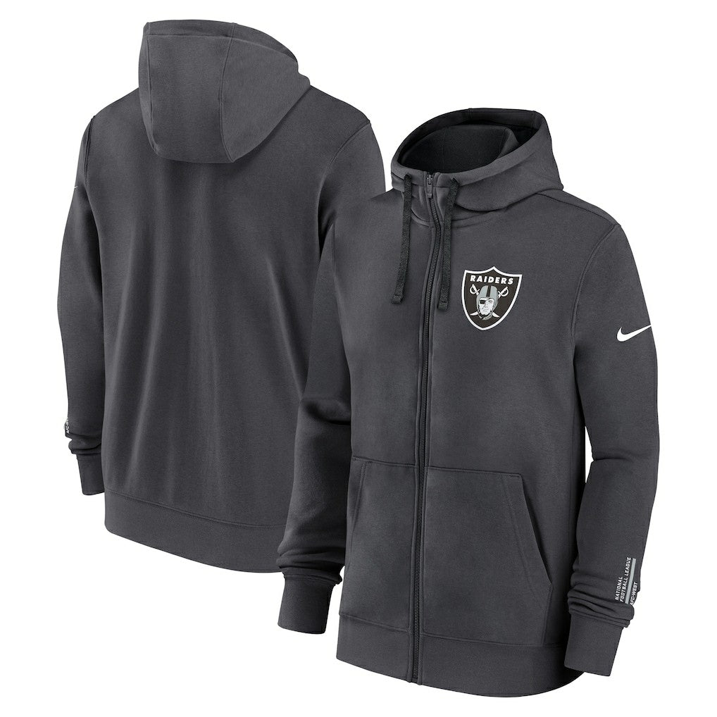 Las Vegas Raiders Primetime Club Full-Zip Hoodie - Anthracite - Nike