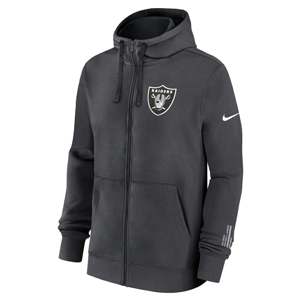 Las Vegas Raiders Primetime Club Full-Zip Hoodie - Anthracite - Nike