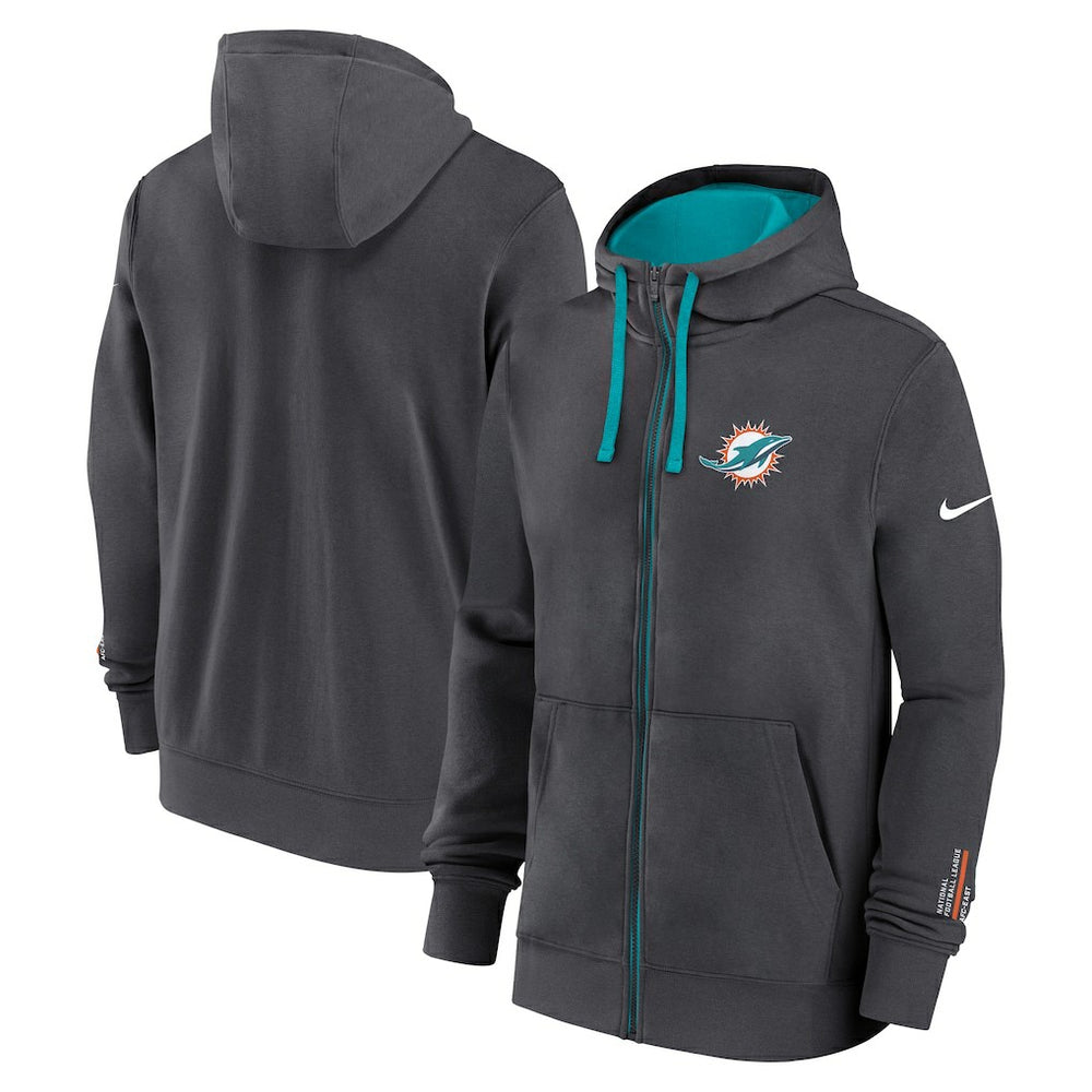 Miami Dolphins Primetime Club Full-Zip Hoodie - Anthracite - Nike