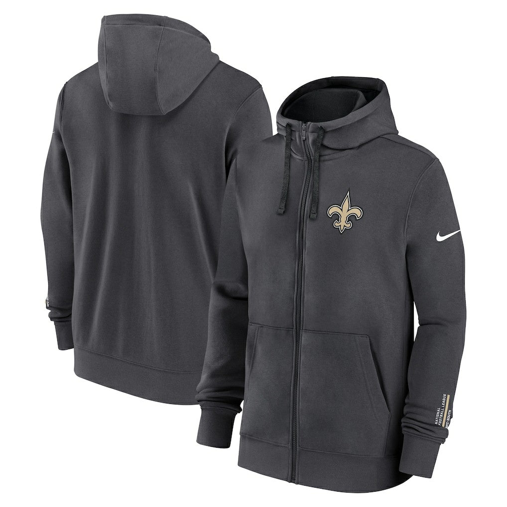 New Orleans Saints Primetime Club Full-Zip Hoodie - Anthracite - Nike