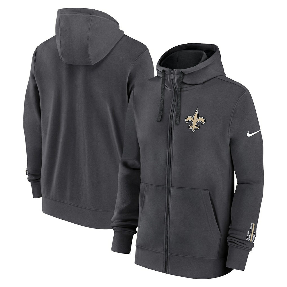 New Orleans Saints Primetime Club Full-Zip Hoodie - Anthracite - Nike