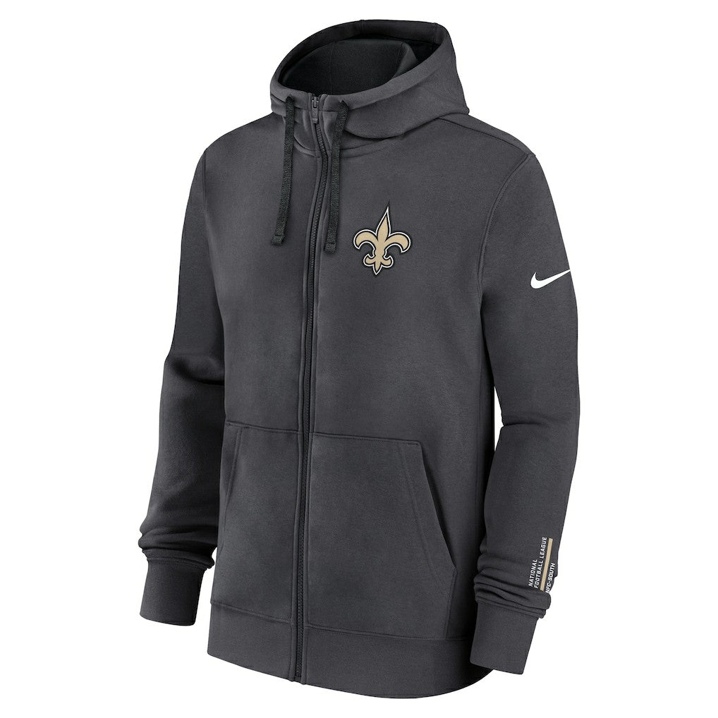 New Orleans Saints Primetime Club Full-Zip Hoodie - Anthracite - Nike