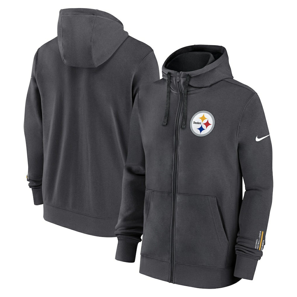Pittsburgh Steelers Primetime Club Full-Zip Hoodie - Anthracite - Nike